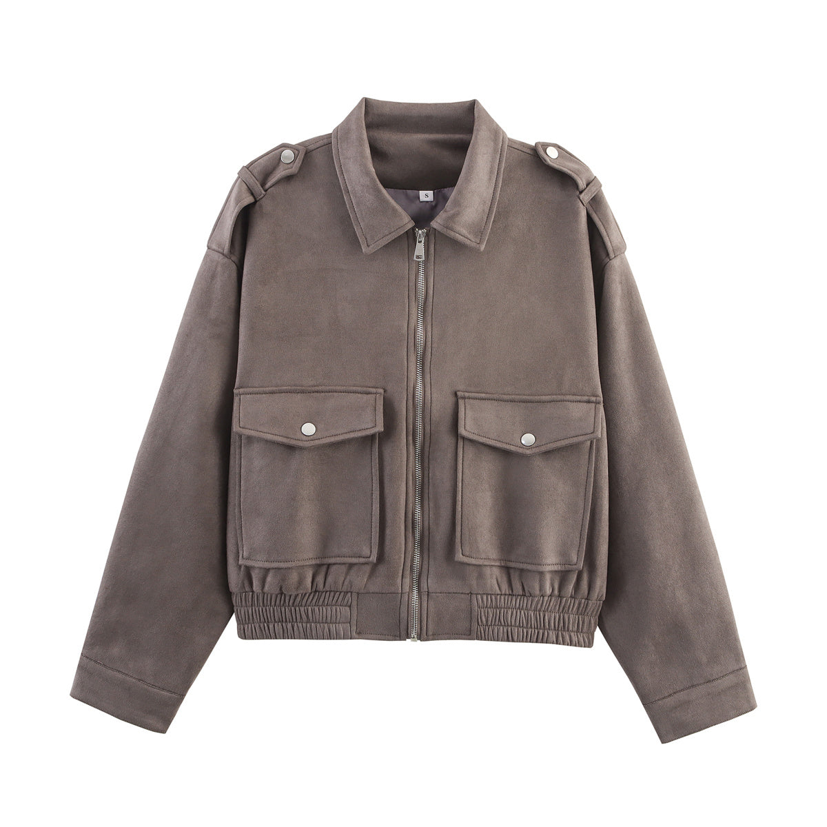 Women's new fashion suede texture loose zipper jacket Coat