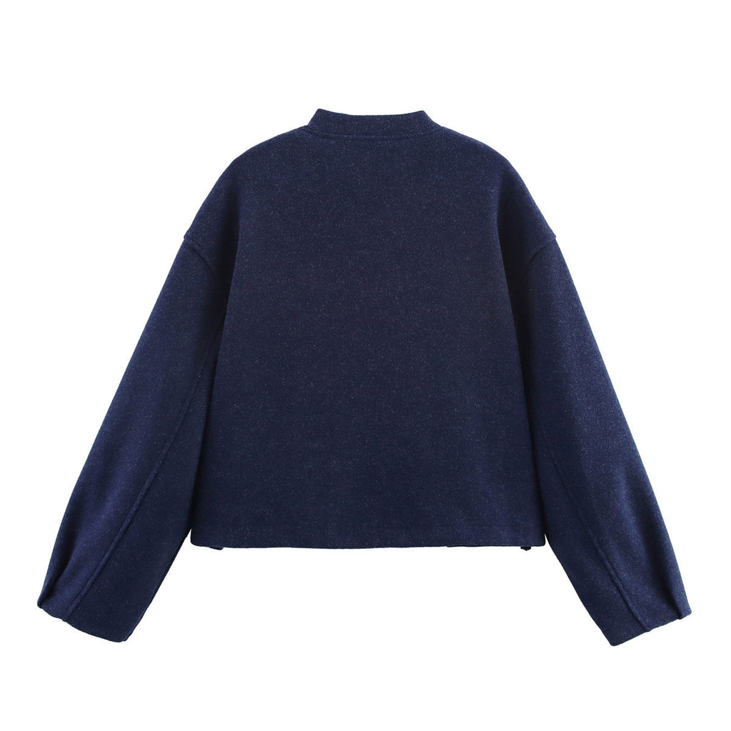 Women 2025 New Soft buckle bomber jacket