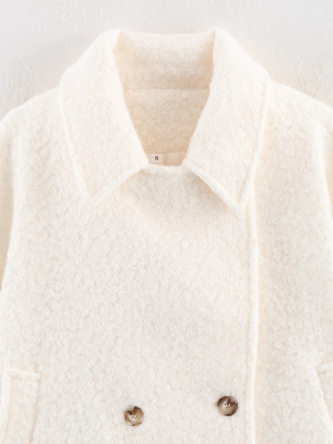 Women's loose double breasted looped fleece Coat