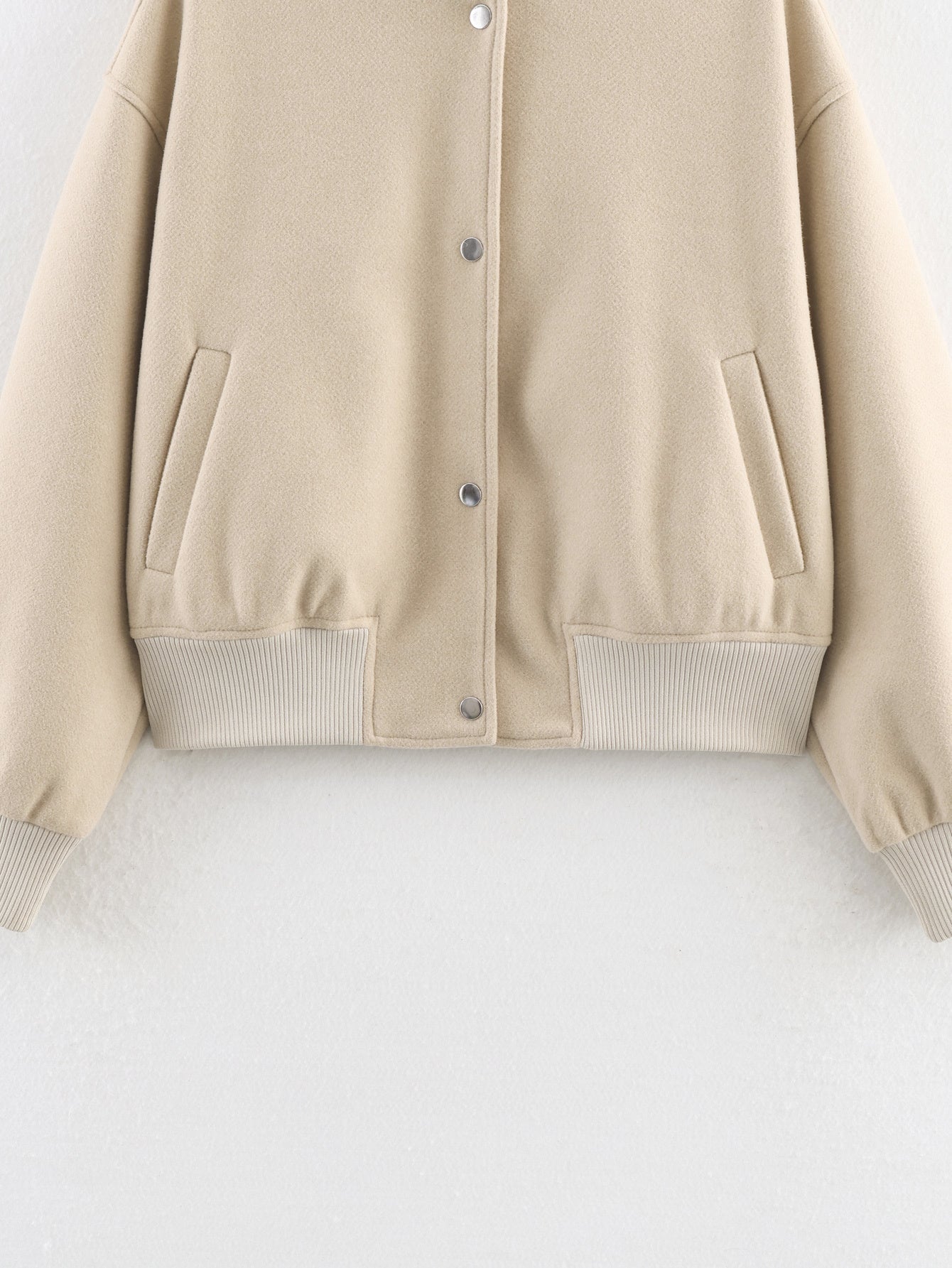 Women's standing collar soft wool blend jacket coat